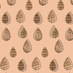 Seamless background with leaves. Modern wallpaper or textile print. Vector illustration