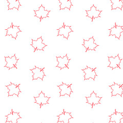 Maple red leaves pattern. Vector illustration of falling leaves.Canada day July 1st celebration backdrop. Flat style vector background for posters, flyers, wallpapers, textile etc