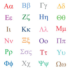 the greek alphabet letters font. greek alphabet set vector. alpha beta gamma delta sign
