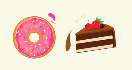 desert cakes fast food vector illustration art drawing design elements