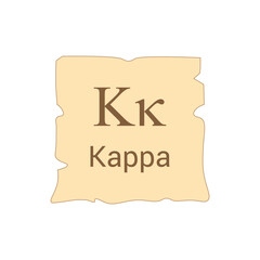 kappa symbol icon with name. greek alphabet letter