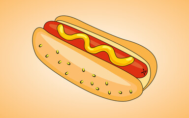 hot dog fast food vector illustration art drawing design elements