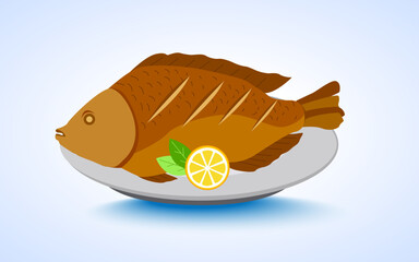 fish fries fast food vector illustration art drawing design elements