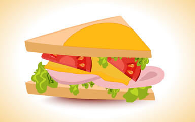 sandwich fast food vector illustration art drawing design elements