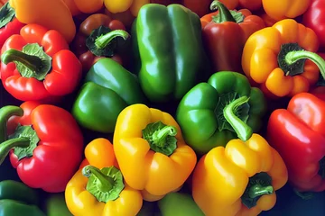Fotobehang Colorful bell peppers © Tommi