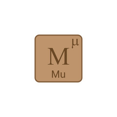 Greek Alphabet. Mu symbol icon vector