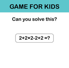 Can you solve this? Math game for kids