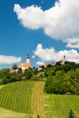 Fototapeta na wymiar Town Straden and wineyards in Styria, Austria