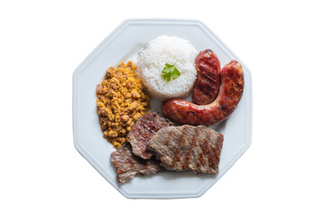 Barbecue. Brazilian food dish. top view