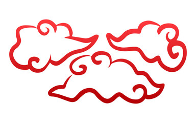 red doodle chinese cloud
