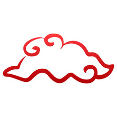 red doodle chinese cloud
