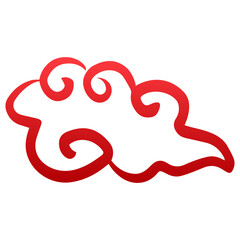 red doodle chinese cloud
