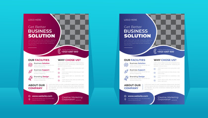 Poster flyer template brochure cover design for print in a4 size page. Corporate business cover.