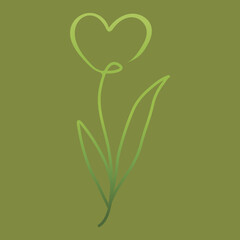 green heart with leaves