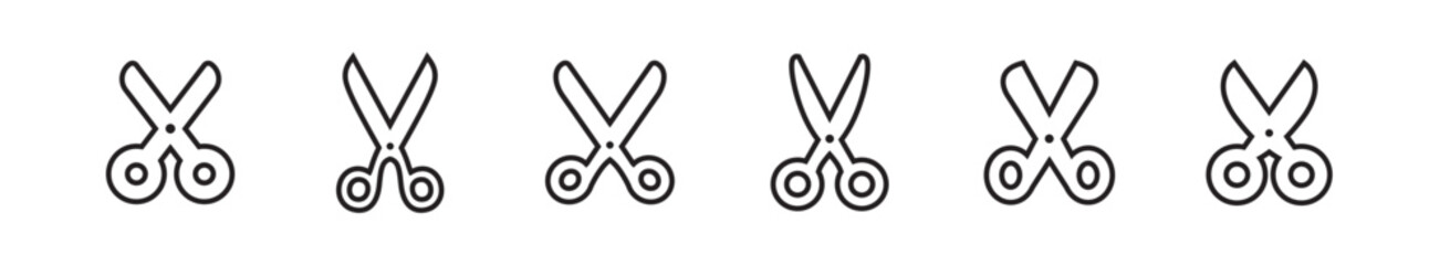 Scissors icon set. Simple pictogram. Isolated.