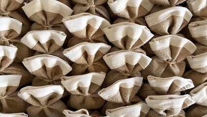 burlap bags, natural fabric, background