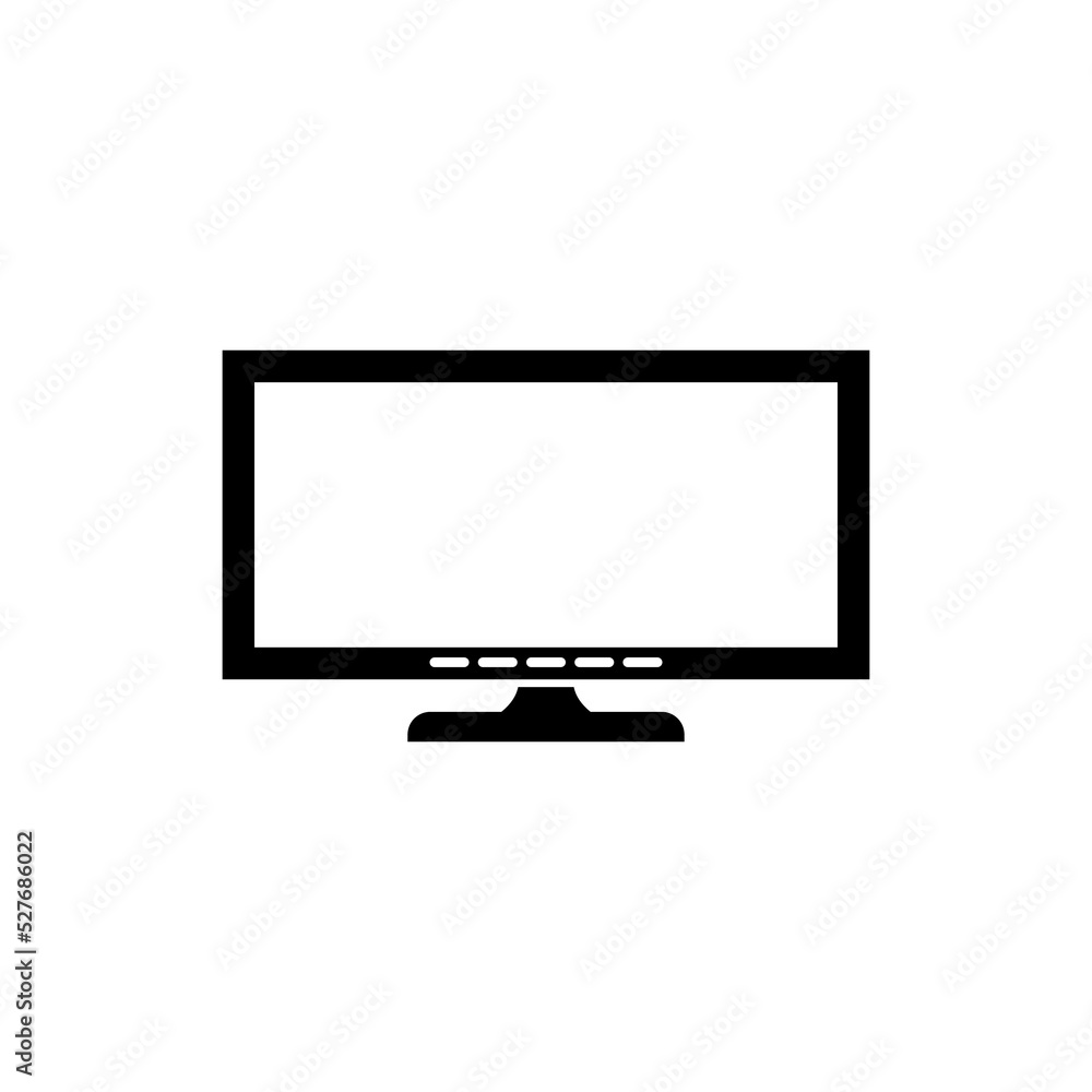 Poster computer screen icon. simple computer screen logo isolated on white background