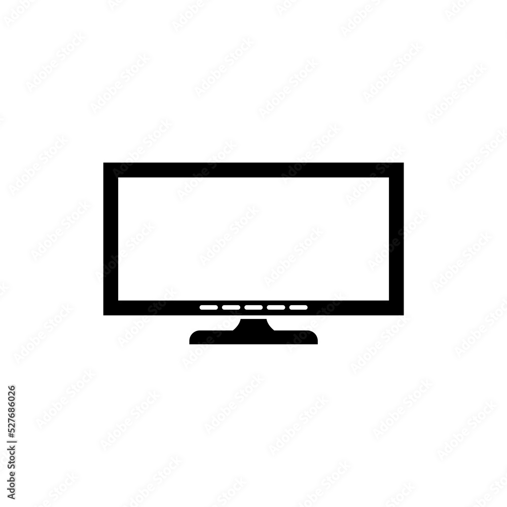 Poster computer screen icon. simple computer screen logo isolated on white background