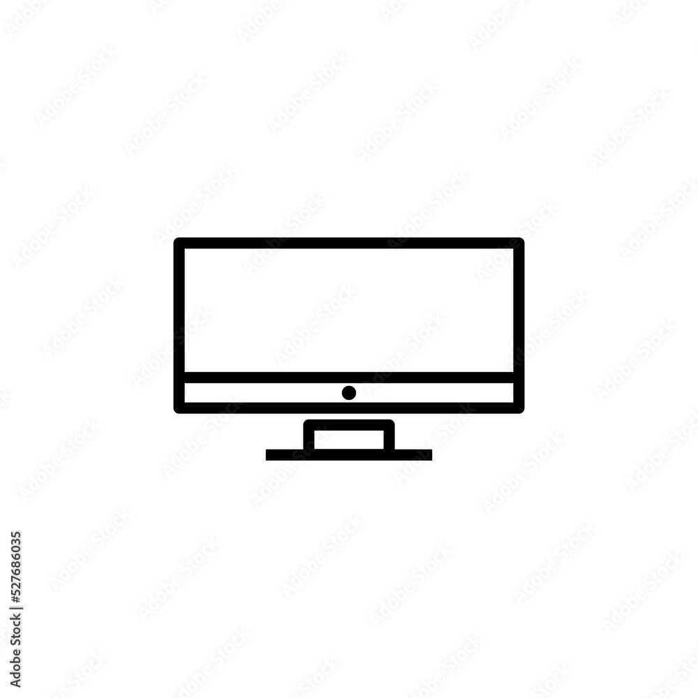 Poster computer screen icon. simple computer screen logo isolated on white background