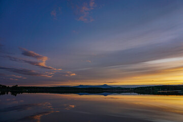 Fototapeta na wymiar sunset overlooking the Ural mountains