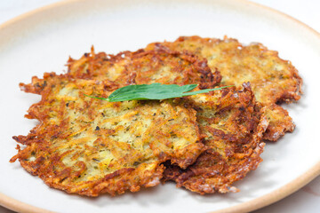 still life of potato pancakes