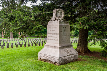 Fototapeta premium Monument to the 20th New York Volunteer Regiment, Antietam National Cemetery, Maryland, USA, Sharpsburg, Maryland