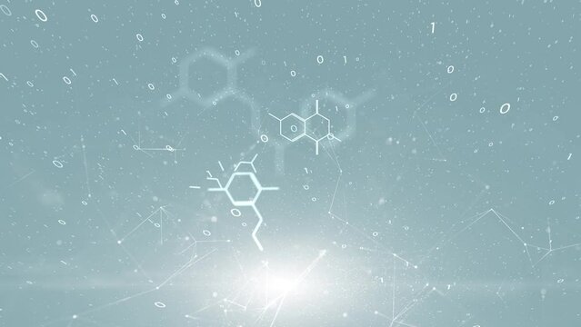 Bright shine chemical bonds seamless looping copy space science animation background. - Powered by Adobe