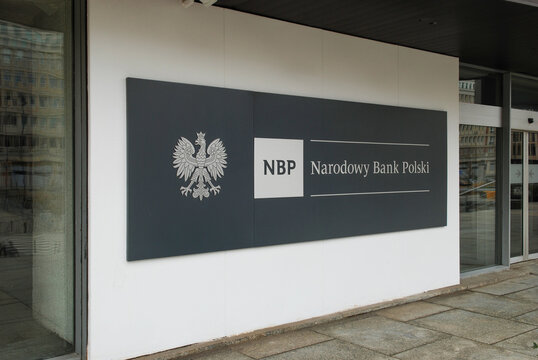 Warsaw, Poland - April 5 2021: Narodowy Bank Polski (Polish National Bank) Warszawa, NBP