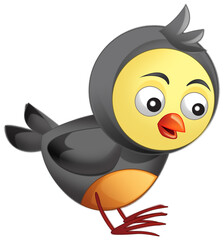 Cartoon funny farm ranch animal bird isolated illustration for children