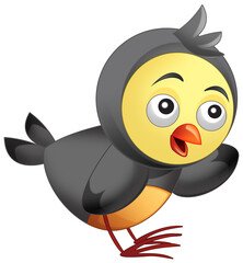 Cartoon funny farm ranch animal bird isolated illustration for children