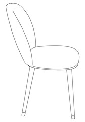 Chair line vector illustration, isolated on white background