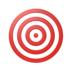 Red and white target on a white background. 3d rendering illustration