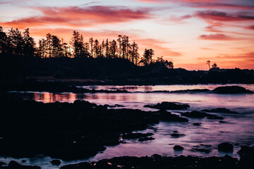 Sunsetting over the water