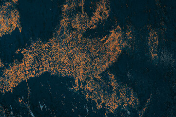 Dirty tinted iron battered background with a spots