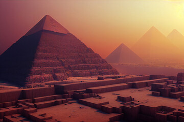 Fototapeta na wymiar The Pyramids of Giza in Egypt. 