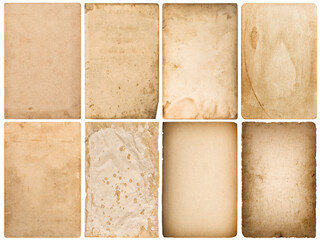 Old paper sheets set Used grungy backgrounds