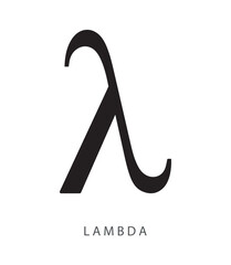 Lambda lowercase symbol 11th Greek letter - obrazy, fototapety, plakaty