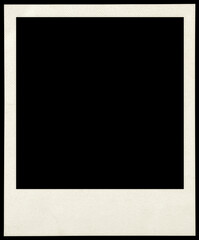 Instant photo frame isolated black background
