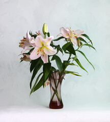Bouquet of white lily flowers. 