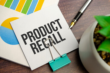 PRODUCT RECALL text on the sticker and charts