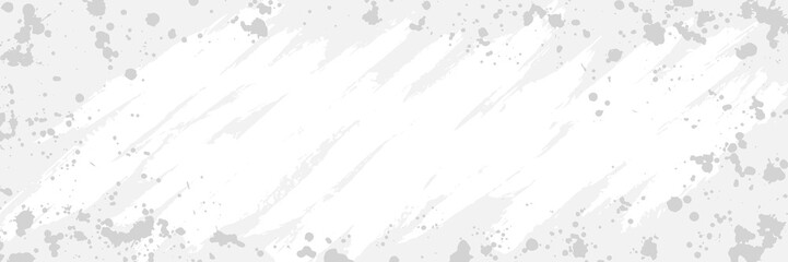 Vector trendy background with copy space. Brush texture, paint splatters. Long horizontal banner.