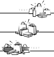 Shopping bag elements set. Isolated shopping bag. Vector
