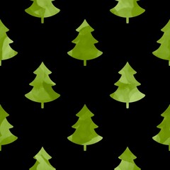 Winter forest seamless Christmas tree pattern for new year wrapping paper and kids clothes print and Noel