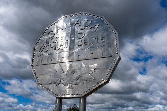 Sault Ste Marie, Ontario, Canada: The Soo Minor Baseball Association is proud to own the World's Largest Baseball at Sinclair Yards Baseball field. 2000 times as big as a normal baseball.