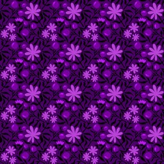 Floral spring summer seamless flower and berries pattern for wrapping paper and accessories and kids