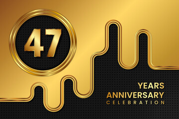 47 Year Anniversary celebration template design. Golden Anniversary, vector illustration.