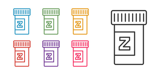 Set line Sleeping pill icon isolated on white background. Set icons colorful. Vector