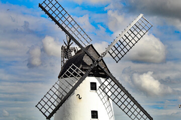 The famous windmill in Lytham, Lancashire. This windmill is located on the promenade and seafront and is a popular tourist attraction.