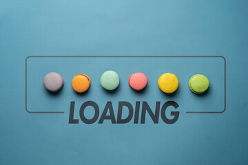 creative idea of set of macaroons inside the loading bar