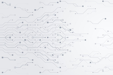 Grey white Abstract technology circuit board texture background